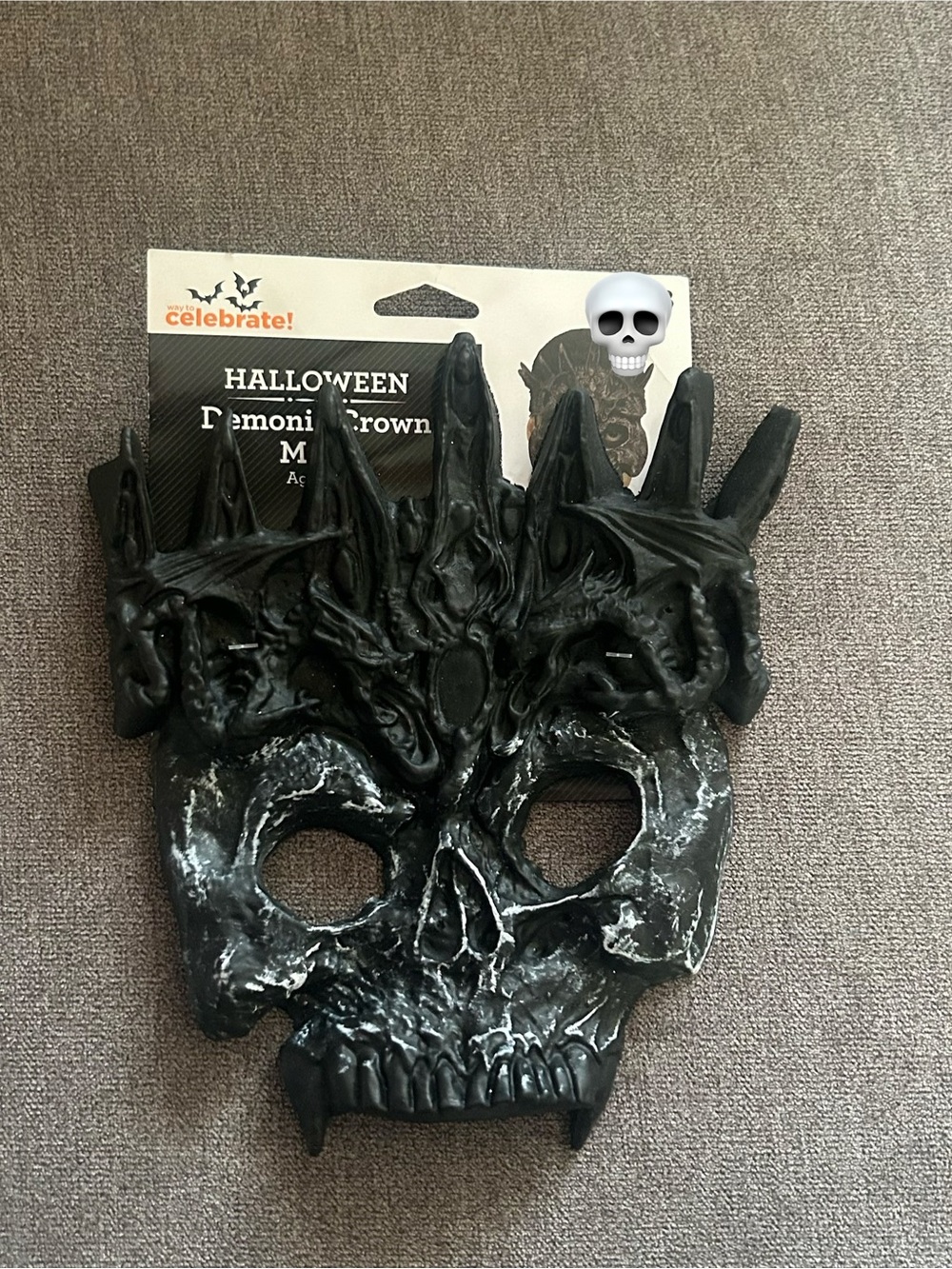 Black Demon Skull Crown Halloween Mask